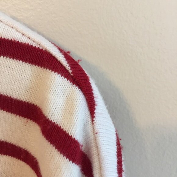 Lands’ End Long Sleeve Lace Up Striped Shirt Red & White - Picture 10 of 13